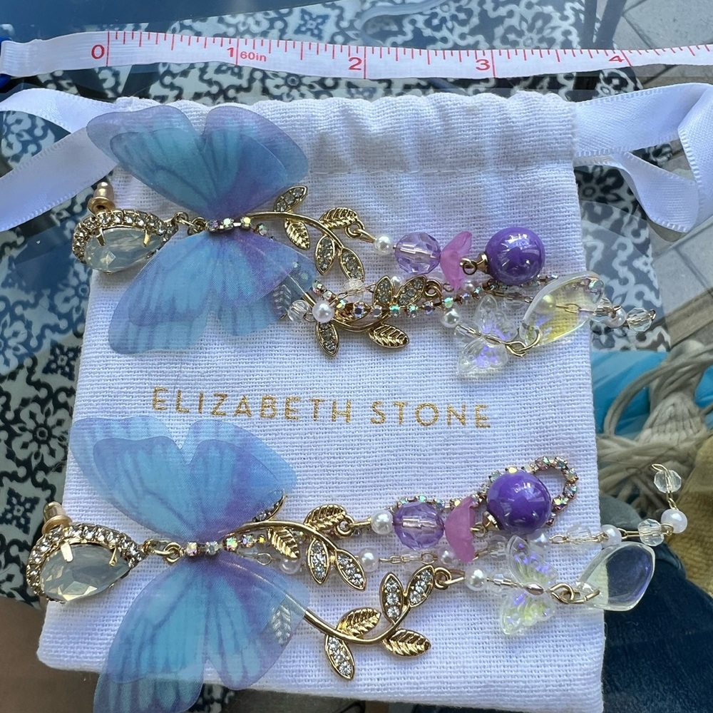 Butterfly earrings- Purple and Gold